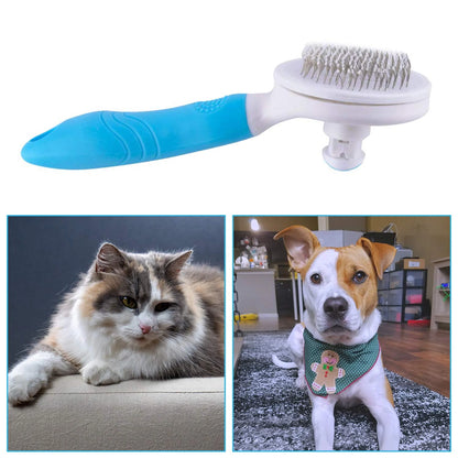Self-Cleaning Deshedding Brush for Cats and Dogs - Effective Tool for Undercoat, Mats, Knots, and Flakes Suitable for All Hair Lengths